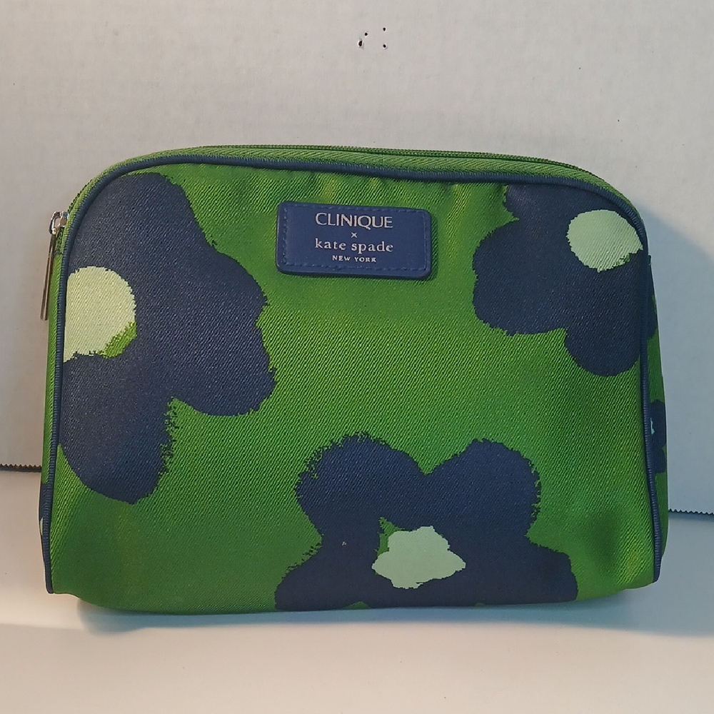 Clinique Kate Spade Green /Blue Make-Up Bag